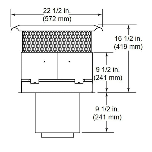 HHT TCT375 Terra Cotta Chimney Cap Dimensions