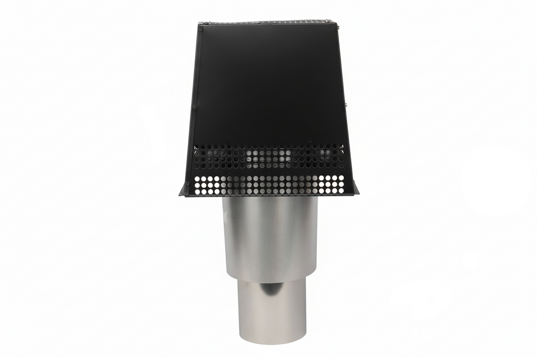 HHT Black Trapezoid Termination Cap for SL300 Series Wood Burning Vent Pipe
