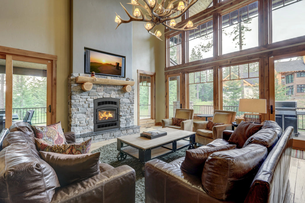 Hearthstone Stoves WFP Wood-Burning Fireplace with Matte Black Finish in Large Living Space