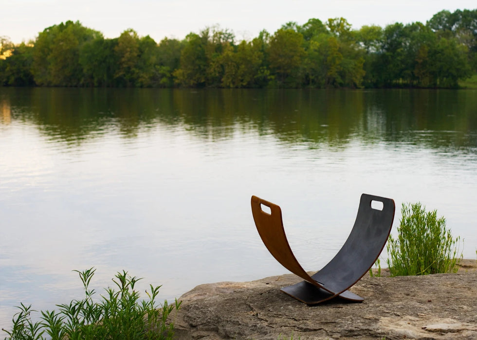 Fire Pit Art Wings of Flight firewood rack