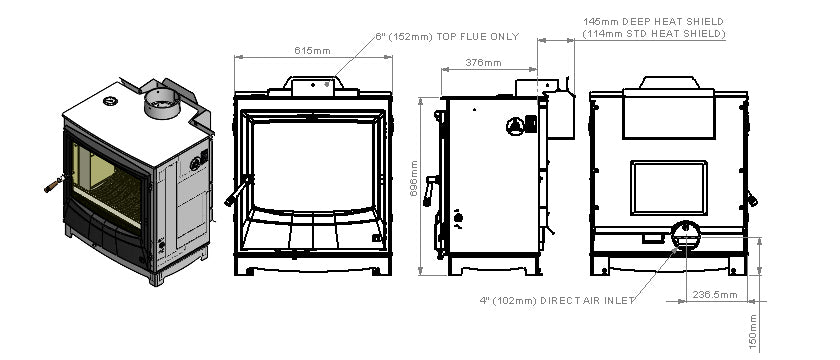 Arada Farringdon 16 Wood Burning Stove