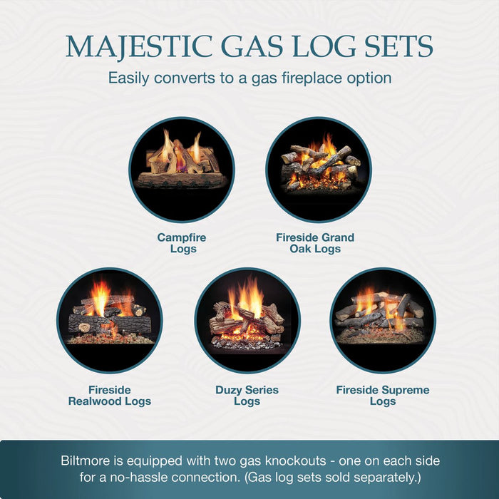 Majestic Gas Log Sets Available for Biltmore Fireplace