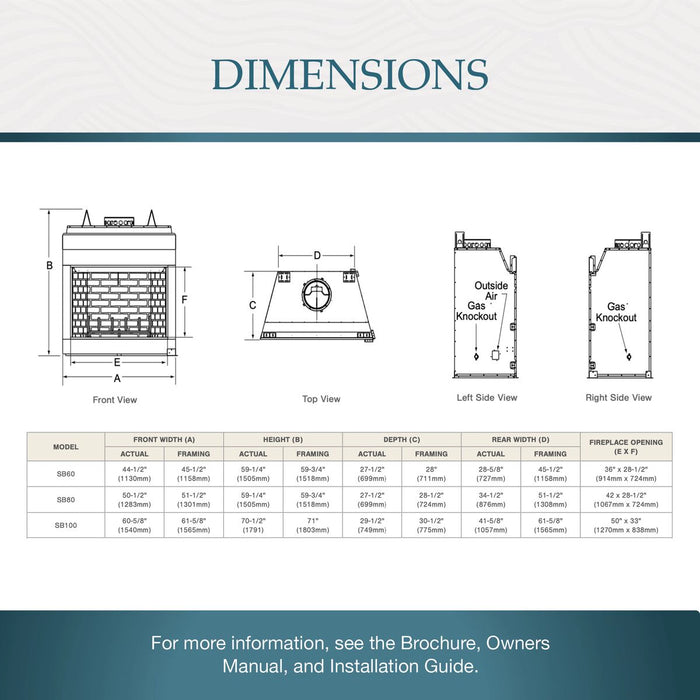 Majestic Biltmore Fireplace Dimensions