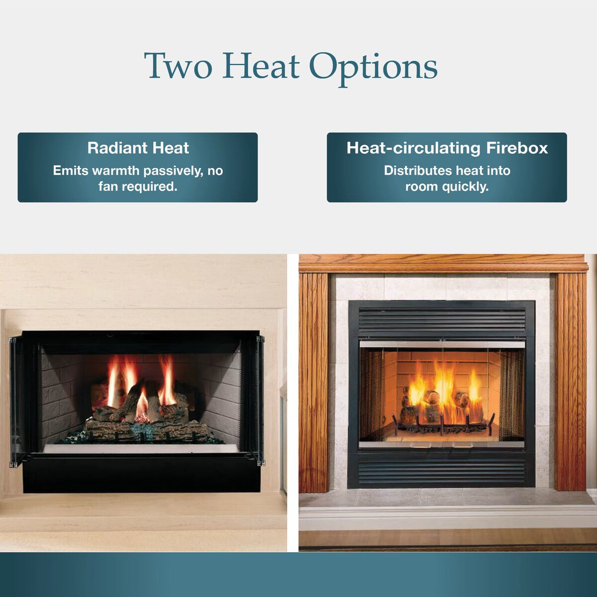 Majestic Sovereign Fireplace - Heat Options