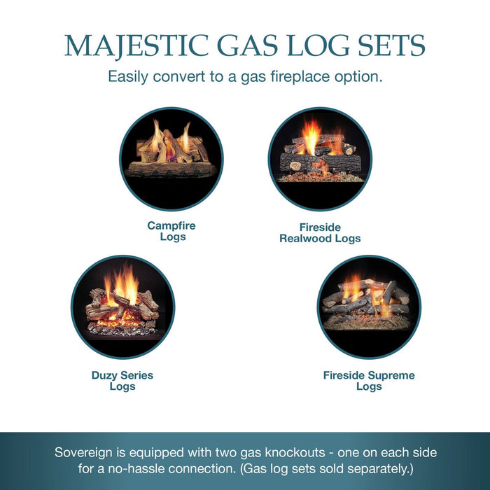 Majestic Gas Log Sets for Majestic Sovereign Fireplace