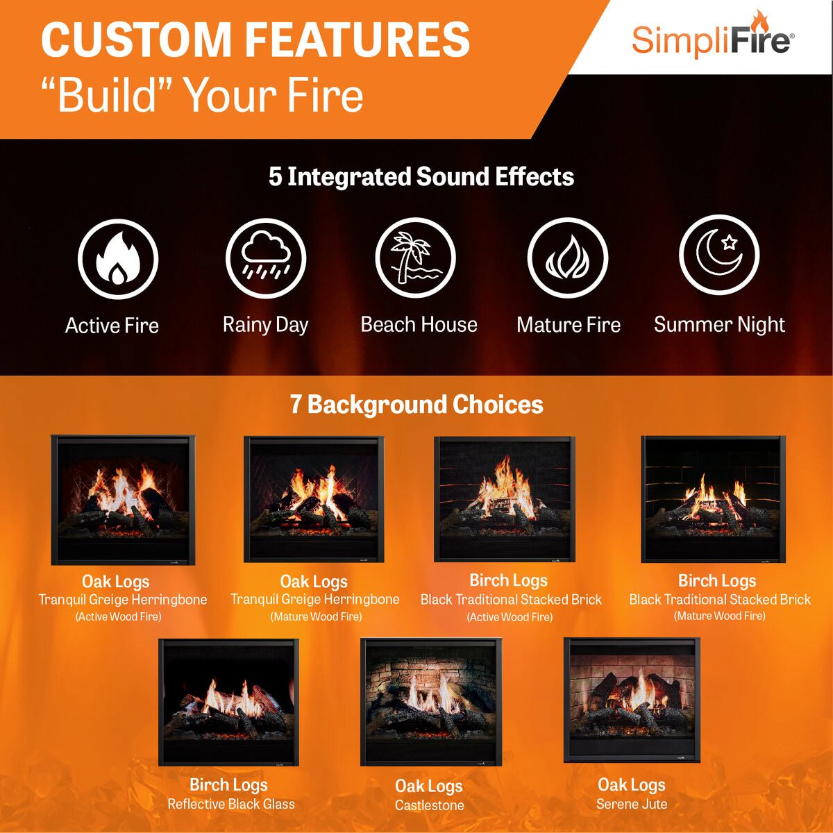 SimpliFire Inception Electric Fireplace: Customizable Options