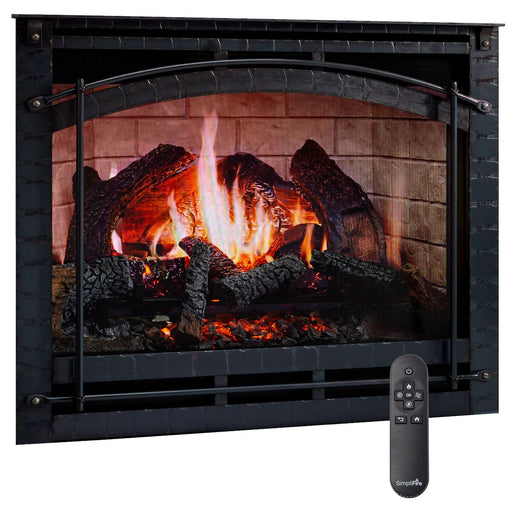 SimpliFire Chateau Forge Front for 36" Inception Electric Fireplace Installed