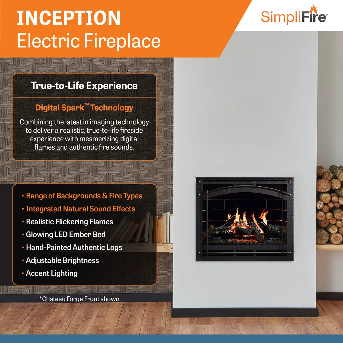 SimpliFire Inception Electric Fireplace: Features