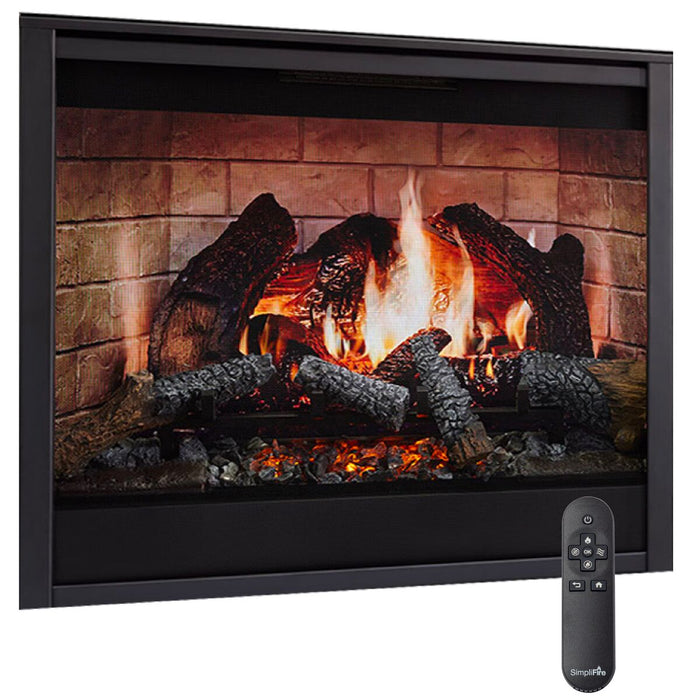 SimpliFire Folio Front for 36" Inception Electric Fireplace Installed