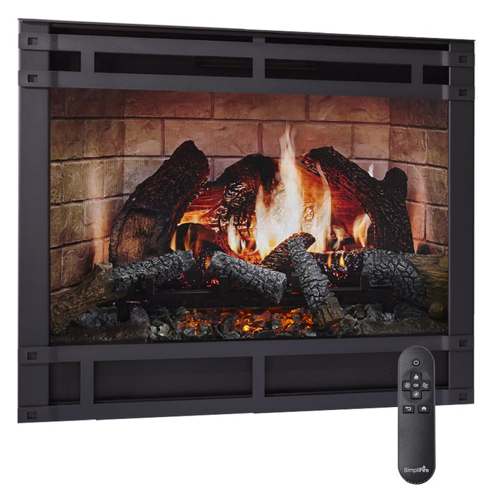 SimpliFire Halston Front for 36" Inception Electric Fireplace Installed