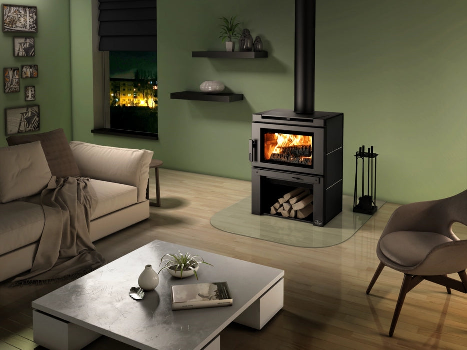 Osburn Matrix Wood Stove with Blower and Black Steel Top & Sides