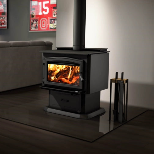 Osburn 3500 Wood Stove with Black Door Overlay