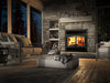 Osburn Stratford II Wood Fireplace with Nickel Door Overlay and Traditional Faceplate