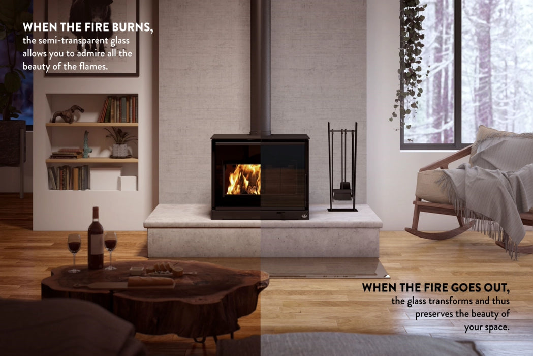 SBI Semi-Transparent Black Glass with ROBAX® NightFlame Effect | Before and After