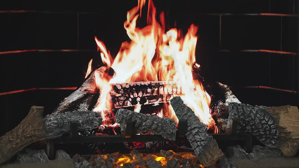 Background: Black Stacked Brick with Birch Logs.

Audio: Beach House.