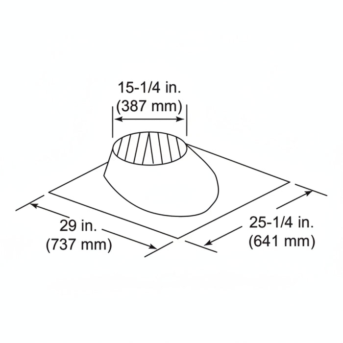 HHT Roof Flashing, 0 - 6/12 Pitch for SL1100 and SL400 Series Pipe