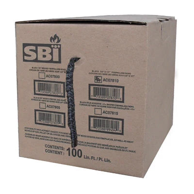 SBI 1/4" X 1/2" X 100' Black Fiberglass Gasket Box - SBI Part AC07810