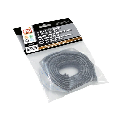 SBI 3/4" X 6' Flat Black Self-adhesive Glass Gasket - SBI Part AC06400