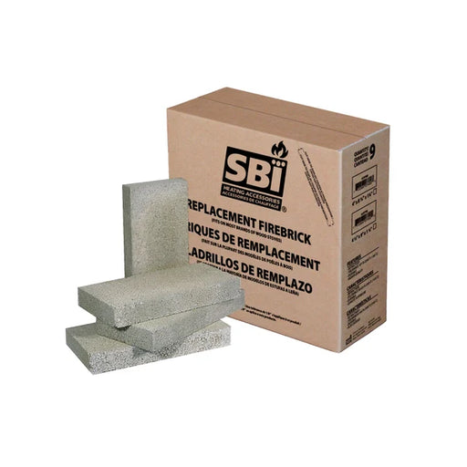 SBI 4" X 8" X 1 1/4" High Density Refractory Brick (9 Units) - SBI Part AC03030B