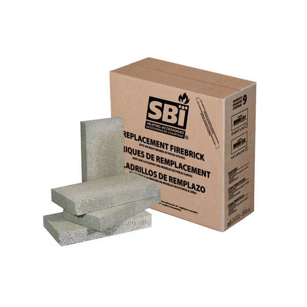 SBI 4" X 8" X 1 1/4" High Density Refractory Brick (9 Units) - SBI Part AC03030B