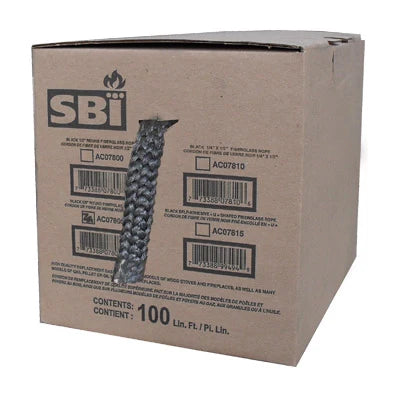 SBI 5/8" X 100' Black Fiberglass Gasket Box - SBI Part AC07805