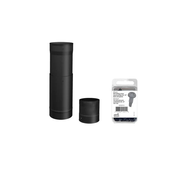 SBI 6"ø Black Single Wall Pipe Kit - To The Ceiling - SBI Part SP00370