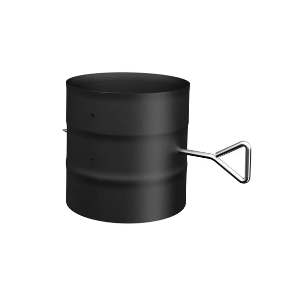SBI Black Single Wall Pipe Section With Damper 6"ø - SBI Part SP00190