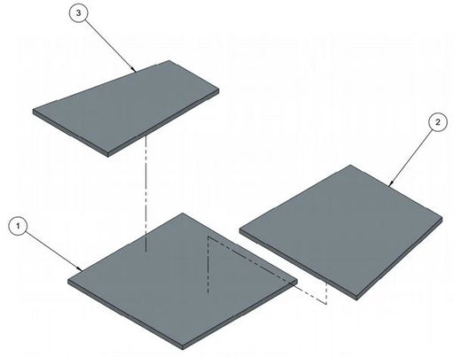 SBI Ceramic Baffle Board Kit 2500 Serie (3pces) - SBI Part SE36512