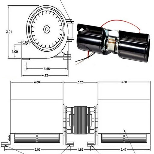 SBI Double Cage Blower 144 Cfm 115v - SBI Part 44076