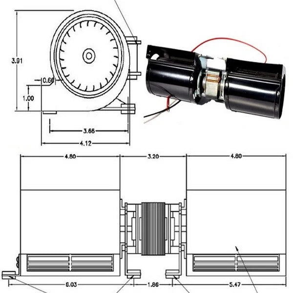 SBI Double Cage Blower 144 Cfm 115v - SBI Part 44076