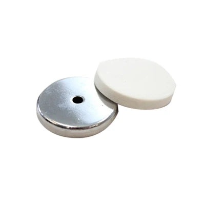 SBI Encased Magnetic Disc With Mounting Hole, Ceramic, 3/16" Thick, 1-15/64"ø - SBI Part 30758