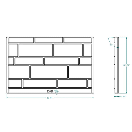 SBI Rear Refractory Brick Panel - SBI Part 22027