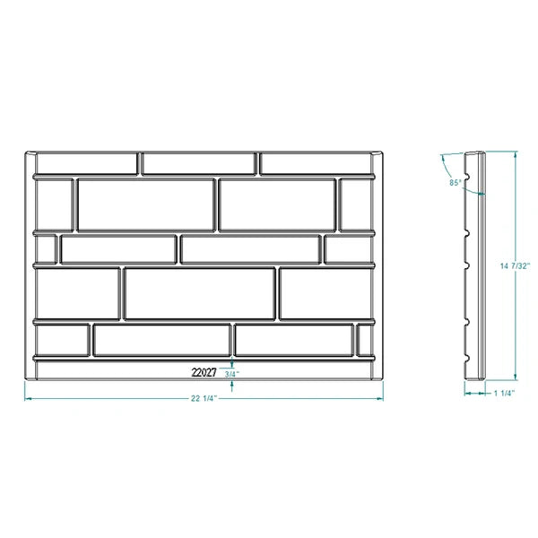 SBI Rear Refractory Brick Panel - SBI Part 22027