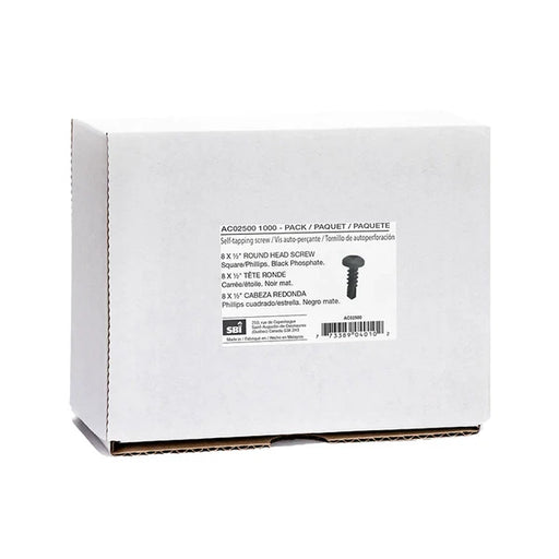 SBI Self-tapping Black Screw Square/phillips #8 X 1/2" (1000/pack) - SBI Part AC02500