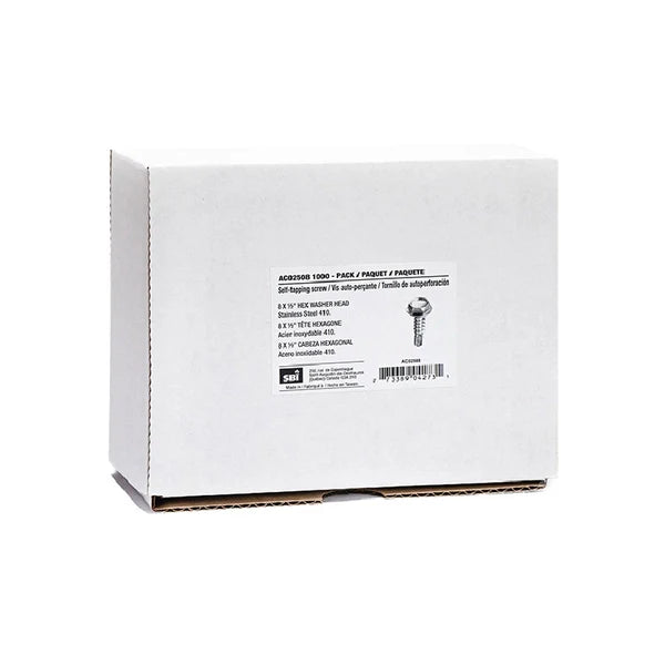SBI Self-tapping Stainless Screw Hex Washer Head #8 X 1/2" (1000/pack) - SBI Part AC02508