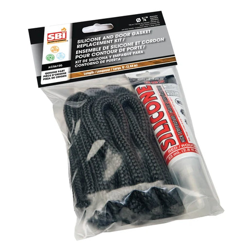 SBI Silicone And 1/4" X 1/2" X 8' Black Door Gasket Kit - SBI Part AC06100