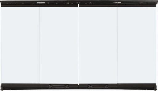 HHT Bi-Fold Glass Doors for Majestic Royalton Fireplace - Black Trim