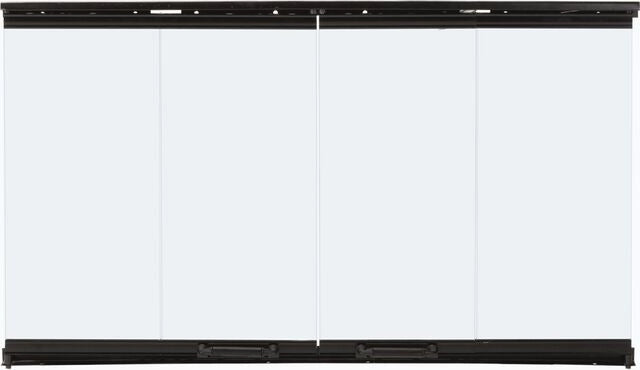 HHT Bi-Fold Glass Doors for Majestic Royalton Fireplace - Black Trim
