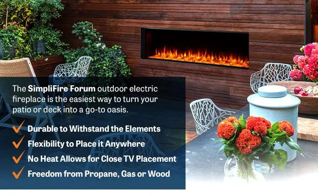 SimpliFire Forum Outdoor Electric Fireplace: Features