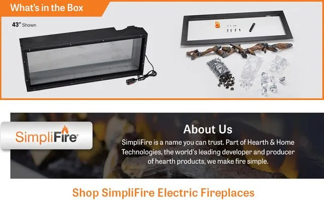 SimpliFire Forum Outdoor Electric Fireplace: What's Included